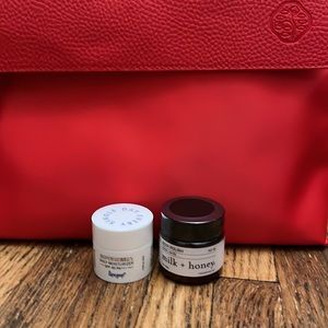 MYSTERY BAG!!! Shiseido Red Make-Up Bag/Clutch with 11 Deluxe Surprise Samples.